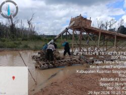 Kanit Reskrim Polsek Kuantan Hilir Komandoi Penertiban PETI di Desa Kasang Limau Sundai