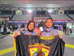 Dua Polwan Polda Riau Meraih Medali di Kejuaraan Taekwondo Internasional