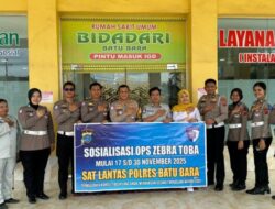 Satuan Lalulintas Polres Batu Bara Sosialisasi Patuhi Rambu-Rambu Agar Terhindar Kecelakaan.