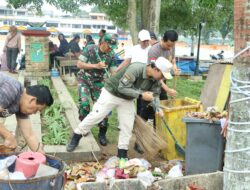 Kapolres Kuansing Pimpin Gotong Royong Bersama Forkopimda dan Pelajar, Wujudkan Taman Jalur Bersih dan Asri
