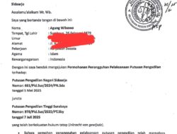 Keluarga Kecewa, Berharap Permohonan Penangguhan Dari Kejari Sidoarjo di Respon Cepat