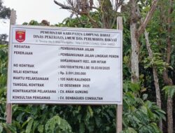 Proyek Jalan Lingkar Pekon Srimenanti Diduga Mangkrak, Kebun Kopi Warga Rusak dan Masyarakat Dirugikan