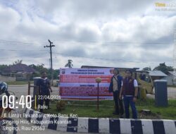 Unit Reskrim Polsek Singingi Hilir Pasang Spanduk Larangan Penyalahgunaan BBM Bersubsidi di SPBU Desa Petai