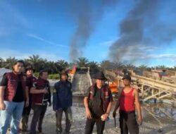 Gercep, Polsek Singingi Hilir Tindak PETI di Desa Petai, Tiga Unit Dompeng Dimusnahkan