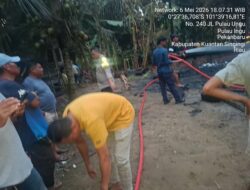 Polsek Benai Tangani Kebakaran Rumah Warga di Desa Pulau Ingu