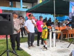 Meriahkan HUT Bhayangkara Ke-80, Polsek Singingi Hilir Gelar Festival Sepak Bola U-10 dan U-12 di Koto Baru