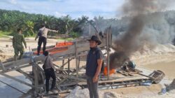 Respon Cepat Laporan Warga, Polsek Singingi Hilir Sikat 1 Rakit Dompeng PETI di Desa Petai