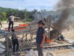 Respon Cepat Laporan Warga, Polsek Singingi Hilir Sikat 1 Rakit Dompeng PETI di Desa Petai